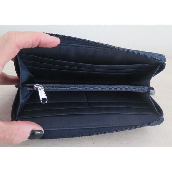 Tommy Hilfiger 69J40699 Women's Navy Signature Flag Zip Around Clutch Wallet $80 - Picture 7 of 8
